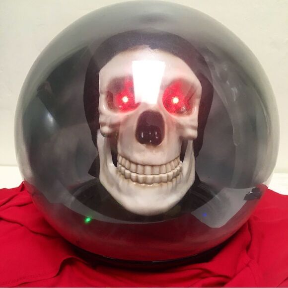 Halloween Vintage Globe Large SKULL Spirit Ball VEUC 14” globe - Picture 1 of 12